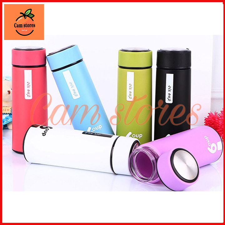 Bình đựng nước chống nóng/ Bình giữ nhiệt chính hãng 6 OUP lõi thủy tinh 450ml, bình thể thao 450ml, Kiểu dáng đẹp, sang trọng, giữ nhiệt trong 6-8 tiếng. (Màu ngẫu nhiên)