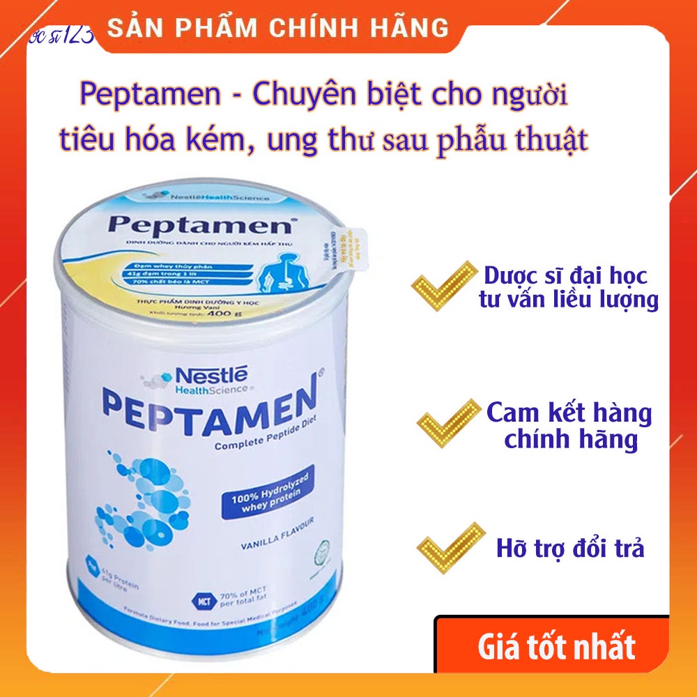 Sữa Peptamen Hãng Nestle dinh dưỡng chuyên biệt người tiêu hóa kém, ung thư, phẫu thuật, suy nhược h