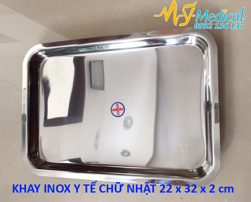 Khay inox y tế chữ nhật