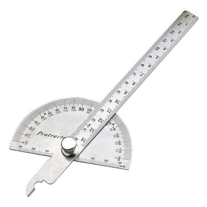 Thước đo góc 180 độ bằng thép không gỉ - thước ke góc - thước đo độ