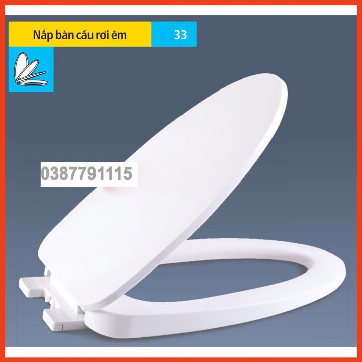Nắp bồn cầu đóng êm, bản lề tháo lắp nhanh