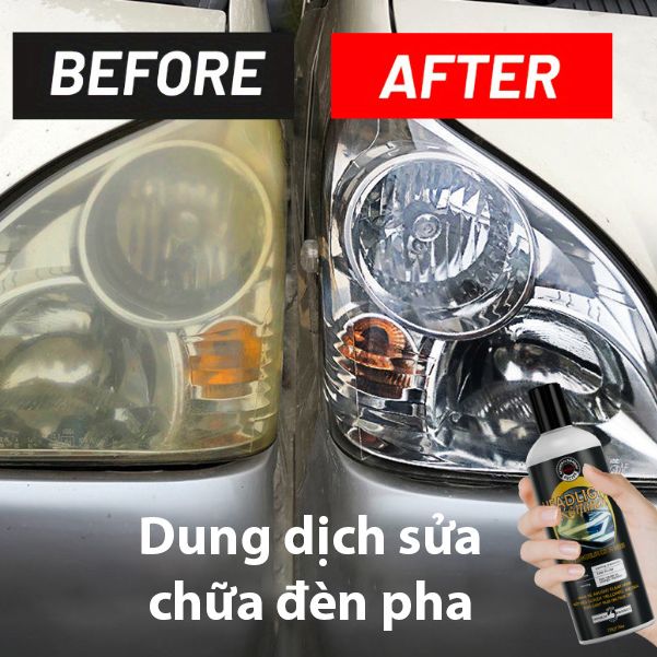 Chai xịt đánh bóng đèn xe, sửa chữa vết xước, vết ố trên đèn xe một cách dễ dàng ( Tặng kèm bọt biển )