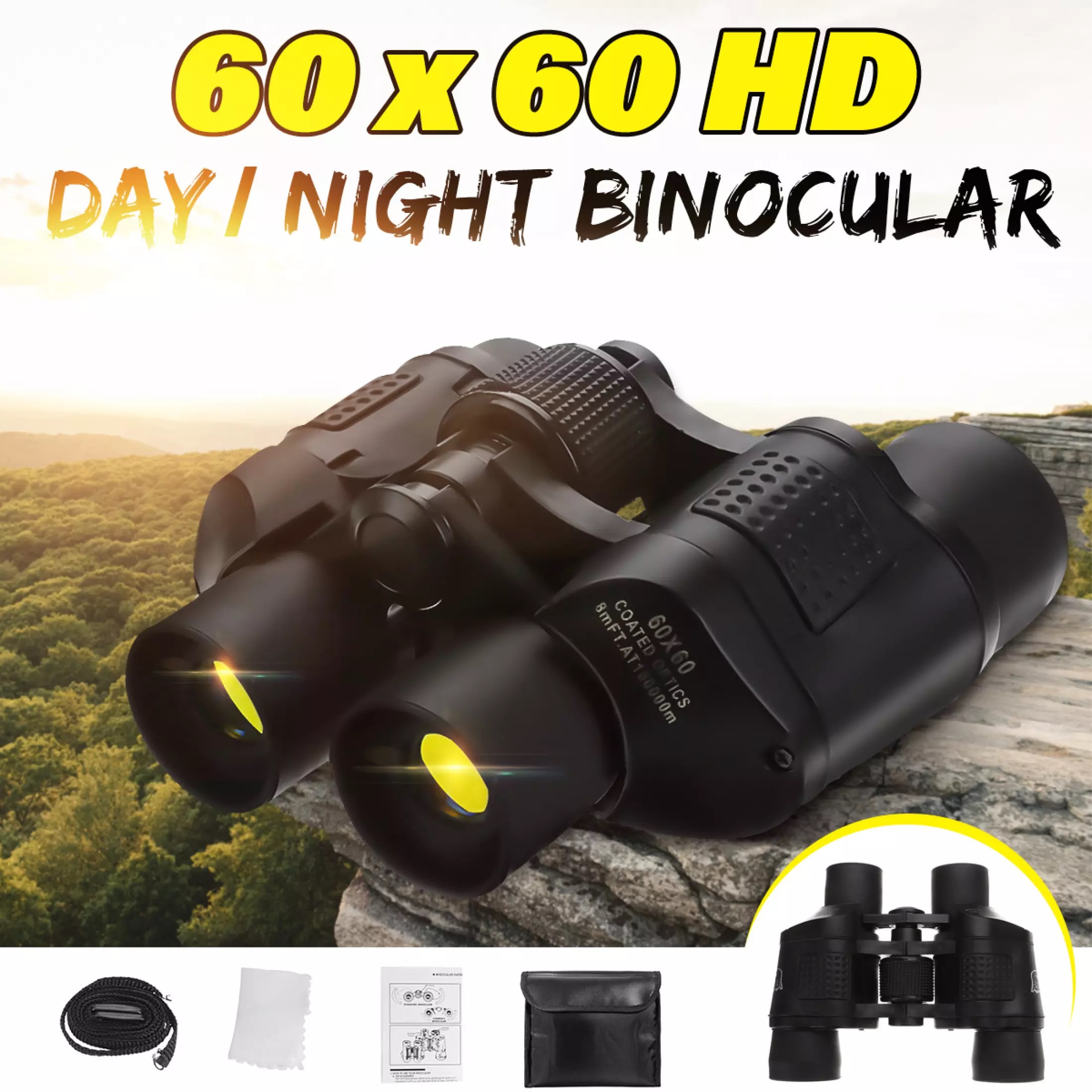 Ống Nhòm 2 Mắt Đặc Chủng Quân Đội Mỹ  Coated Optics N606 Nhìn Cực Xa 60x60, Hỗ Trợ Nhìn Ngày Đêm Cực Tốt -  ,Ống Nhòm Chuyên Dụng Du Lịch, Dã Ngoại, Ống Kính Quang Học Siêu Nét Siêu Bền Hàng Nhập Khẩu Thế Hệ Mới