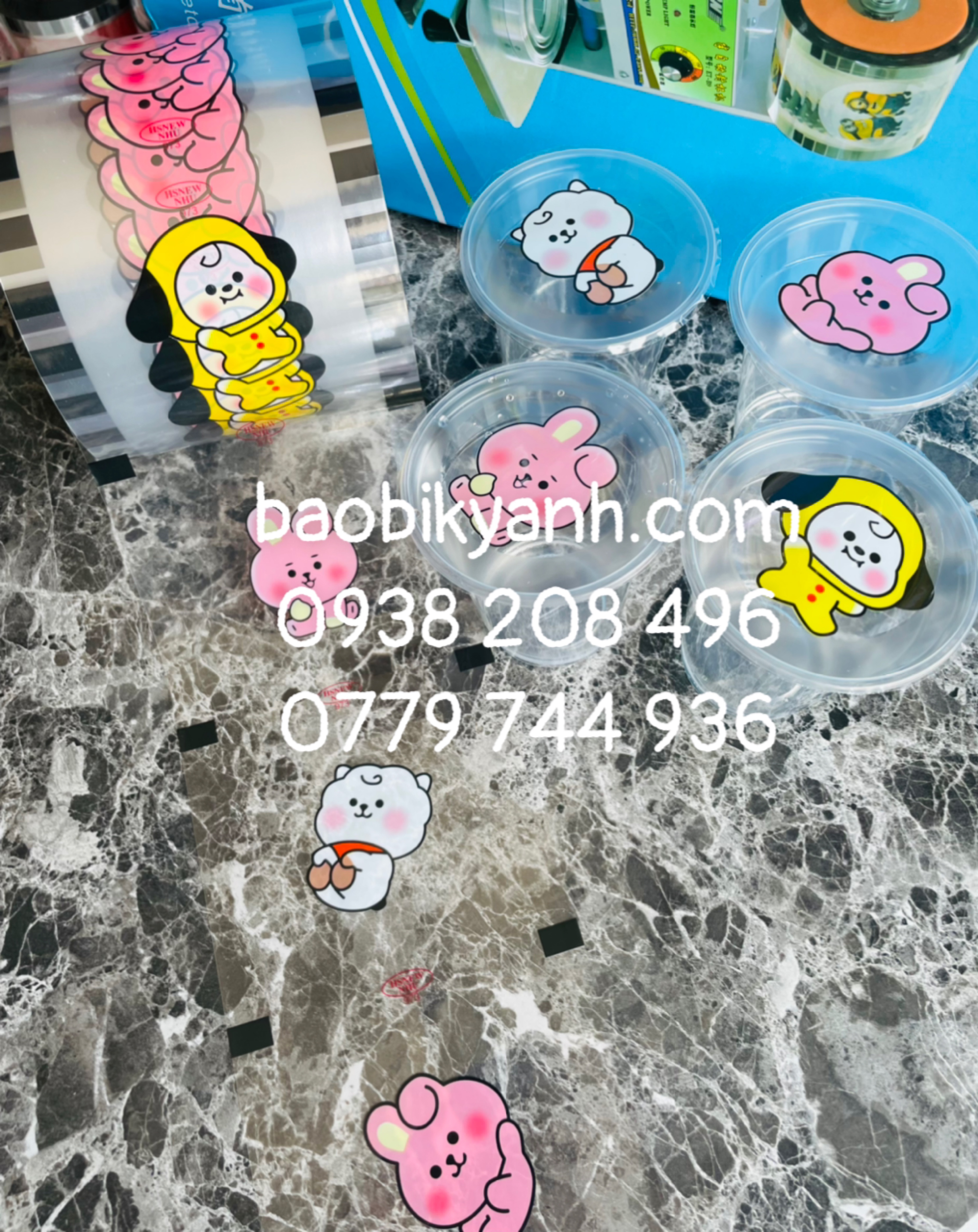 Cuộn dán miệng ly, cuộn màng ép ly, màng ép nắp ly