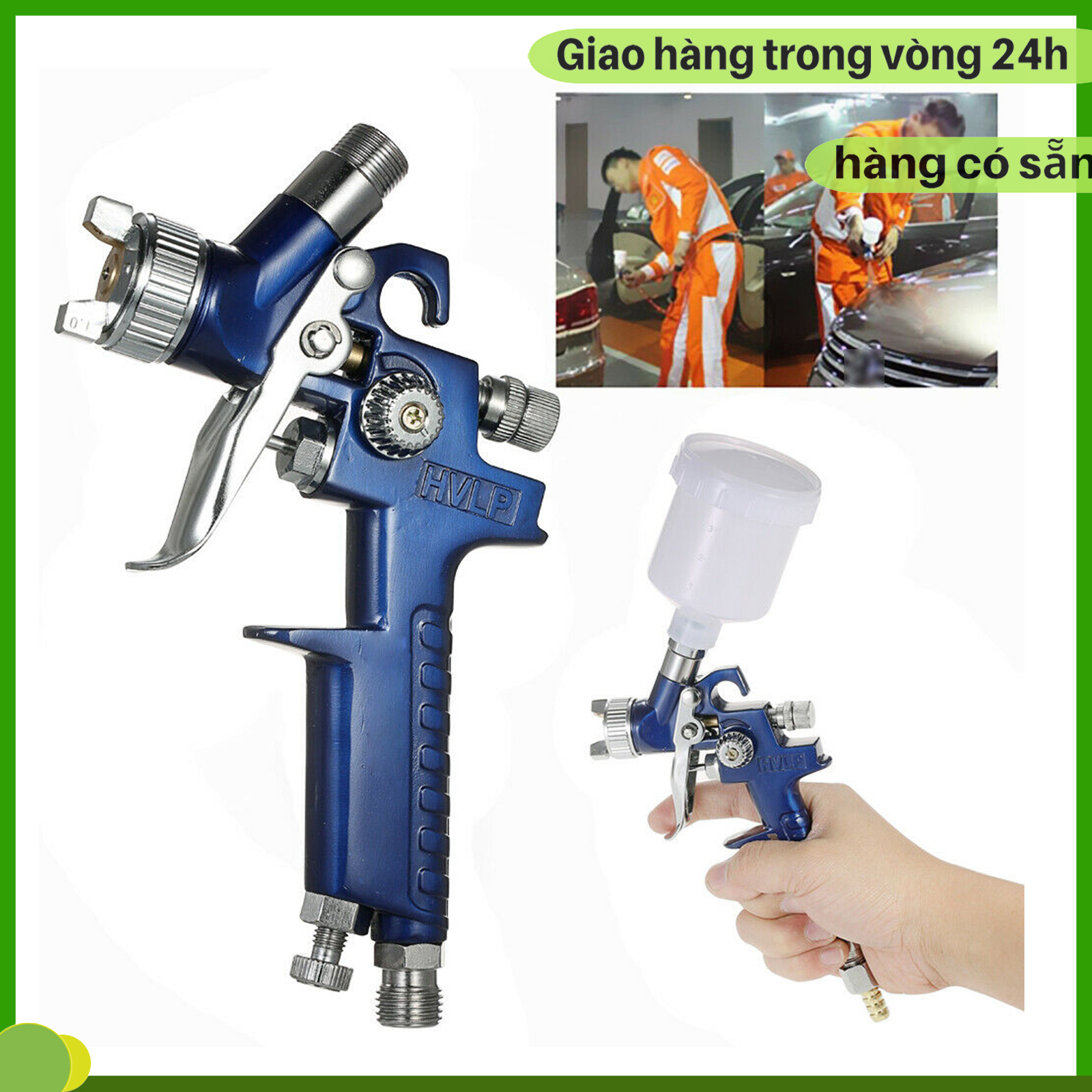 Súng phun sơn xe hơi trọng lực, súng phun sơn dầu khí nén, kết nối kiểu châu âu