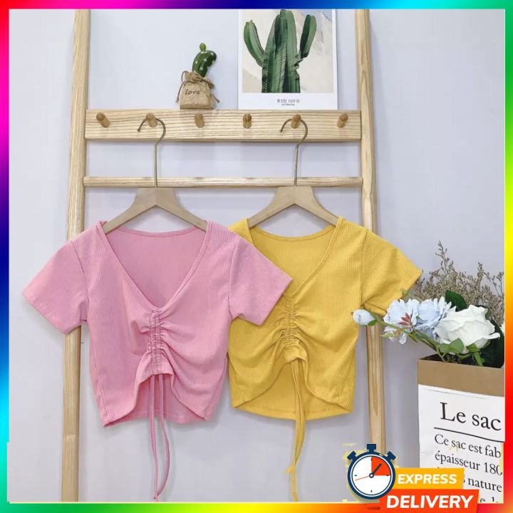 🌺siêu hot🌺 áo croptop rút ngực cá tính - áo croptop rút ngực nữ thun cotton cao cấp nhiều màu dáng ôm siêu đẹp