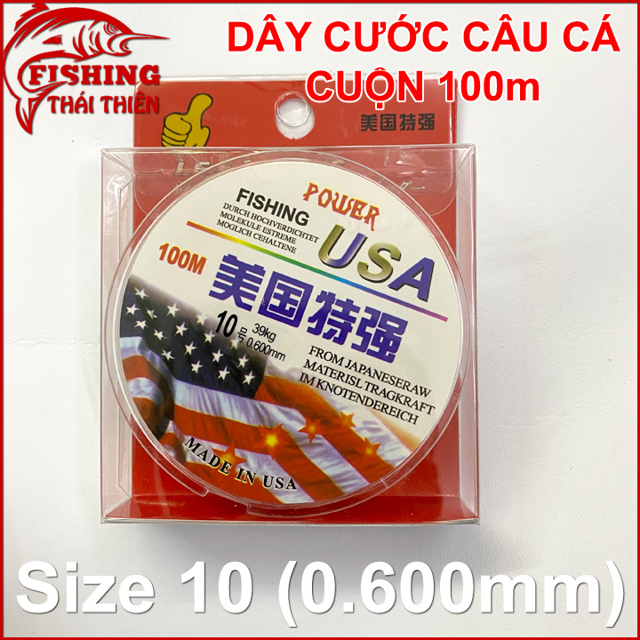 [HCM]Dây cước câu cá USA Power cuộn 100m loại siêu bền