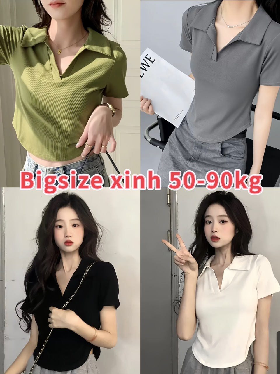 Áo thun nữ bigsize áo kiểu polo cổ bẻ lich sự chất thun tăm lạnh mềm mát trẻ trung vải thun co giãn tốt ,áo béo mặc đẹp