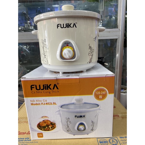 Nồi kho cá, nồi hầm cháo chậm đa năng chính hãng Fujika 2,5 lít