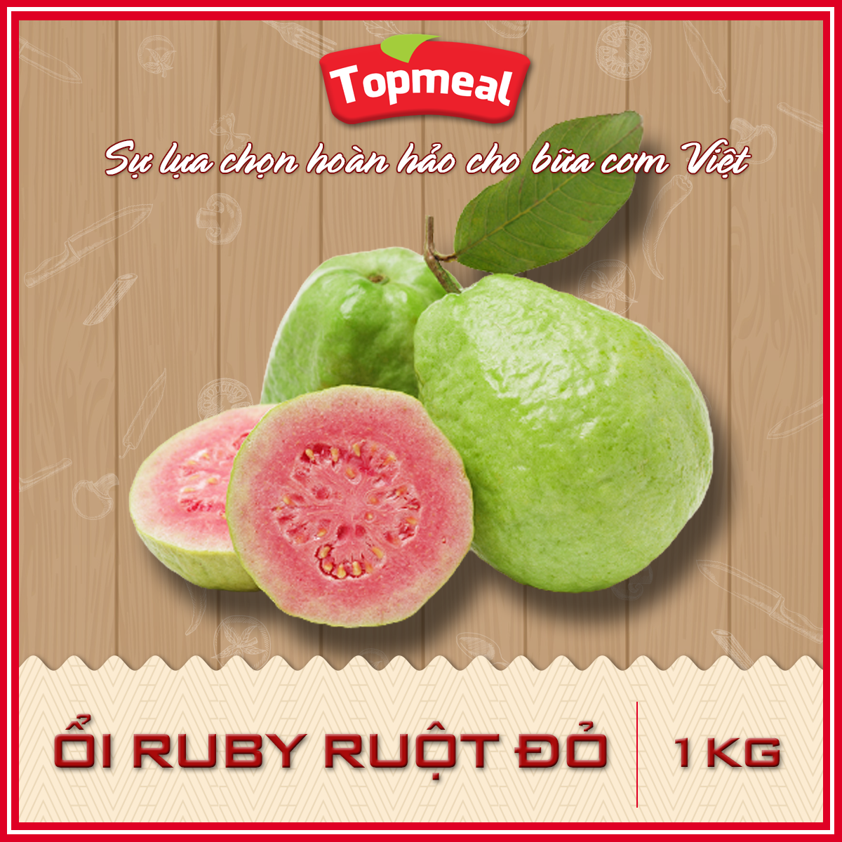 HCM - Ổi ruby ruột đỏ (1 kg) - [Giao nhanh TPHCM]