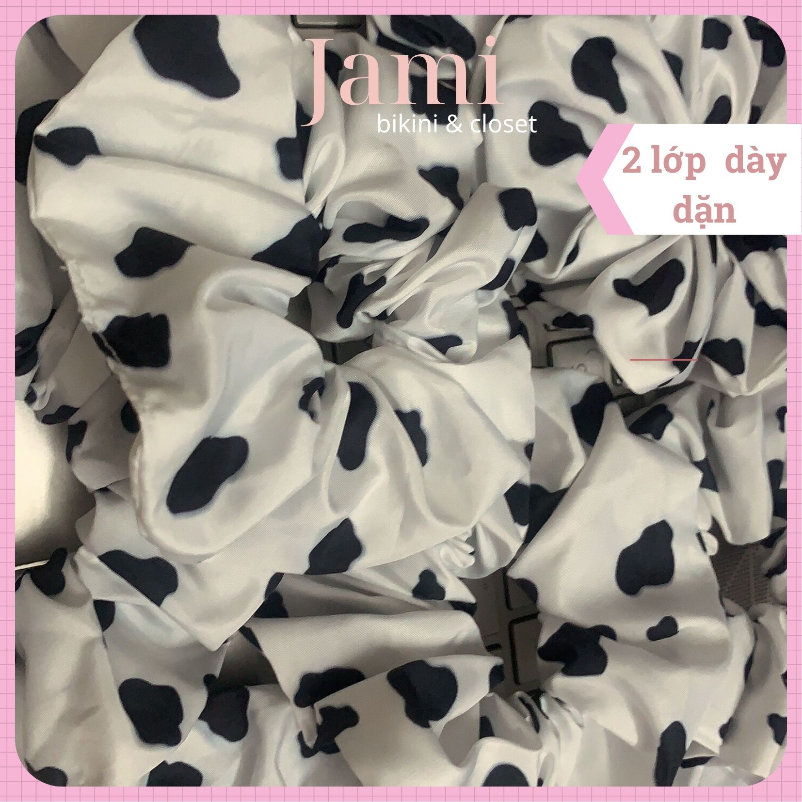Dây cột tóc scrunchies, chun cột tóc BÒ SỮA vải lụa 12cm freeship giá rẻ bán sĩ chạy deal 1k - Jami - PK_CT_BOSUA