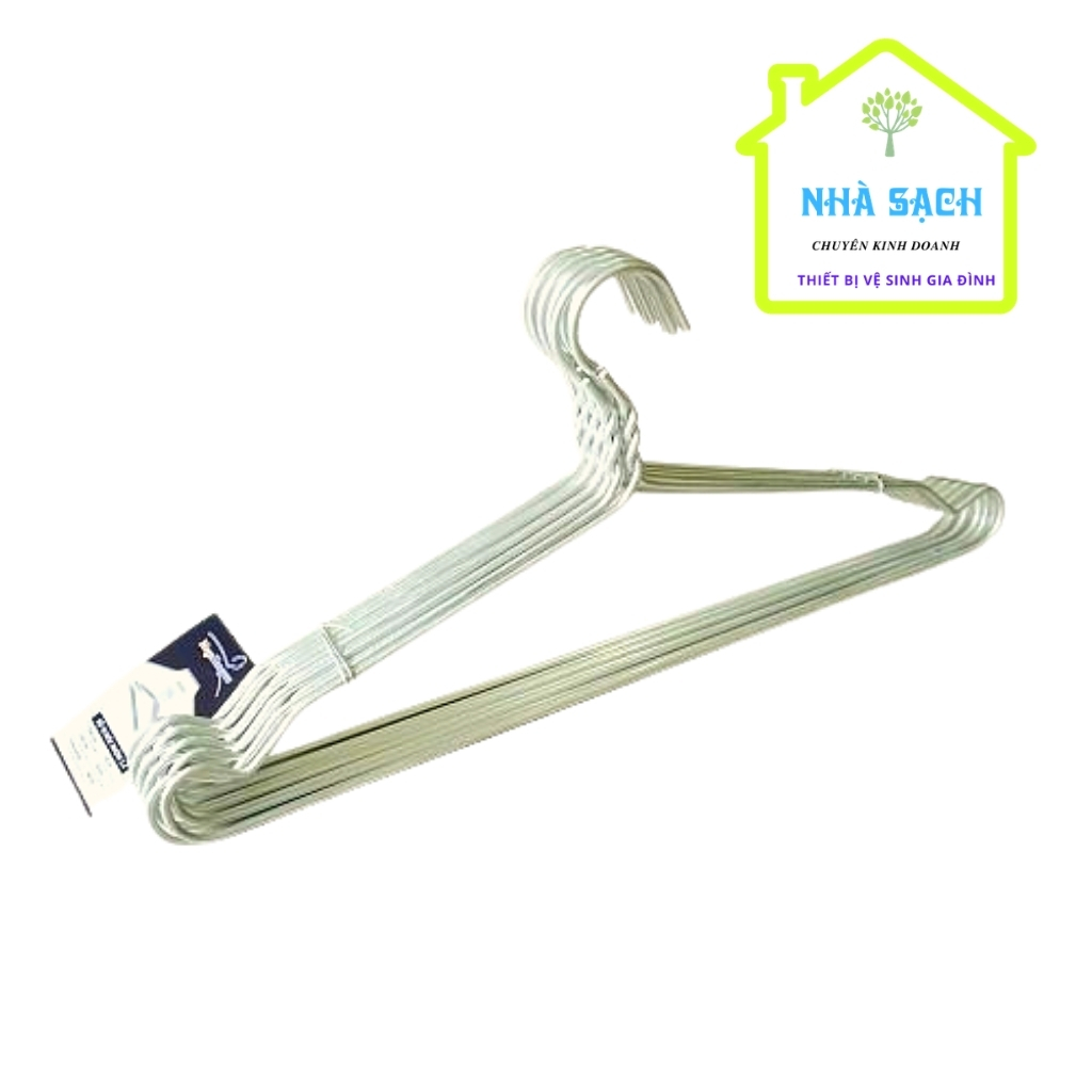 Vỉ 10 cái móc quần áo nhôm người lớn -trẻ em