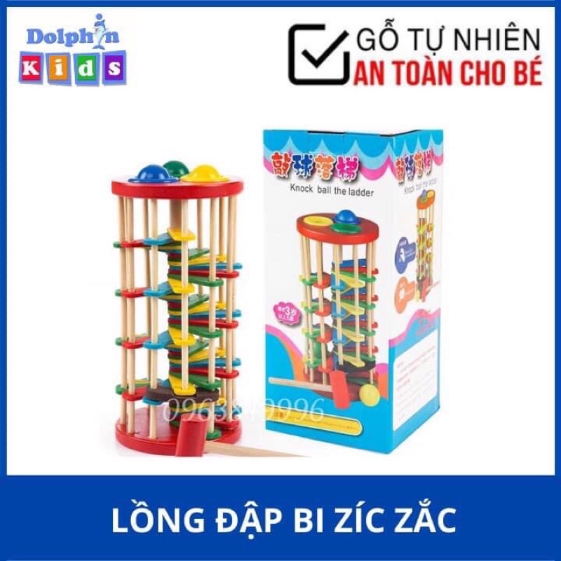 Đồ chơi đập bóng lốc xoáy bằng gỗ cao cấp