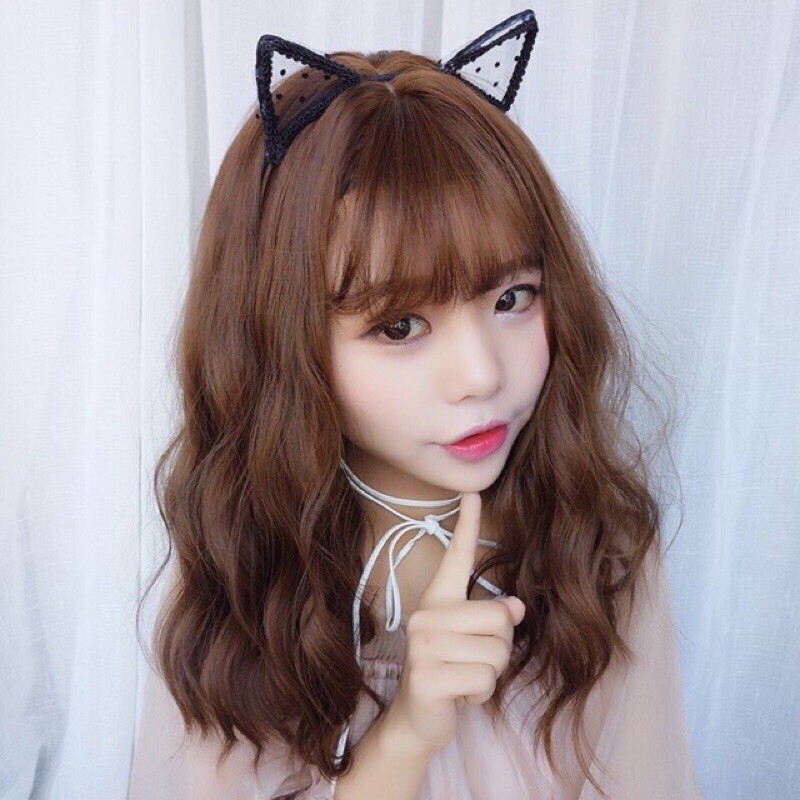 Tóc giả mái thưa uốn xù lỡ