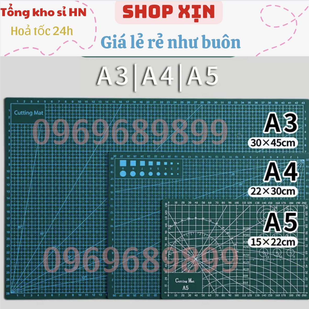 DIY Cutting mat Bảng kê cắt tự liền tấm lót cắt kĩ thuật kích thước A3 A4 A5