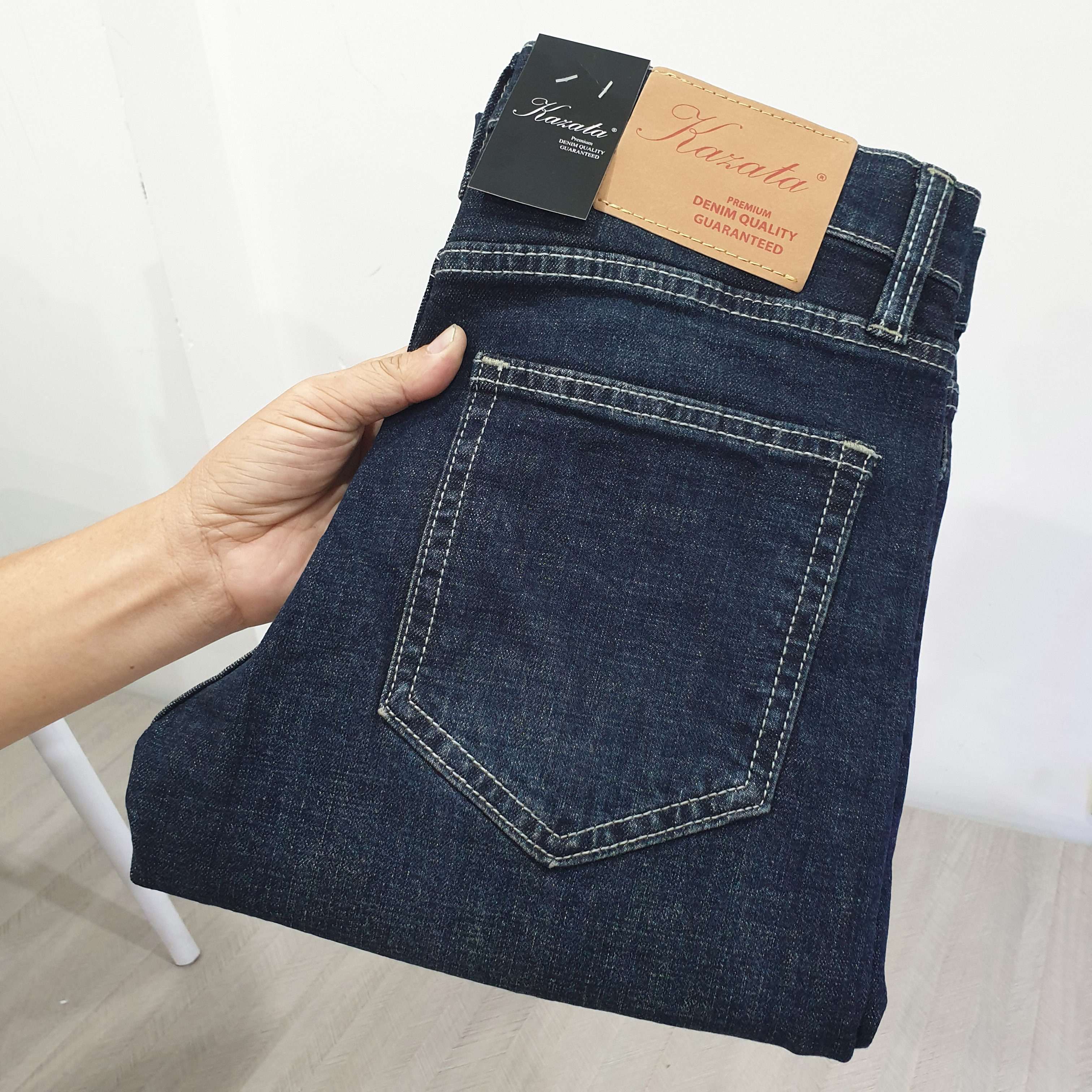 Quần jean nam vnxk - quần bò nam cao cấp xanh rêu kazata không phai