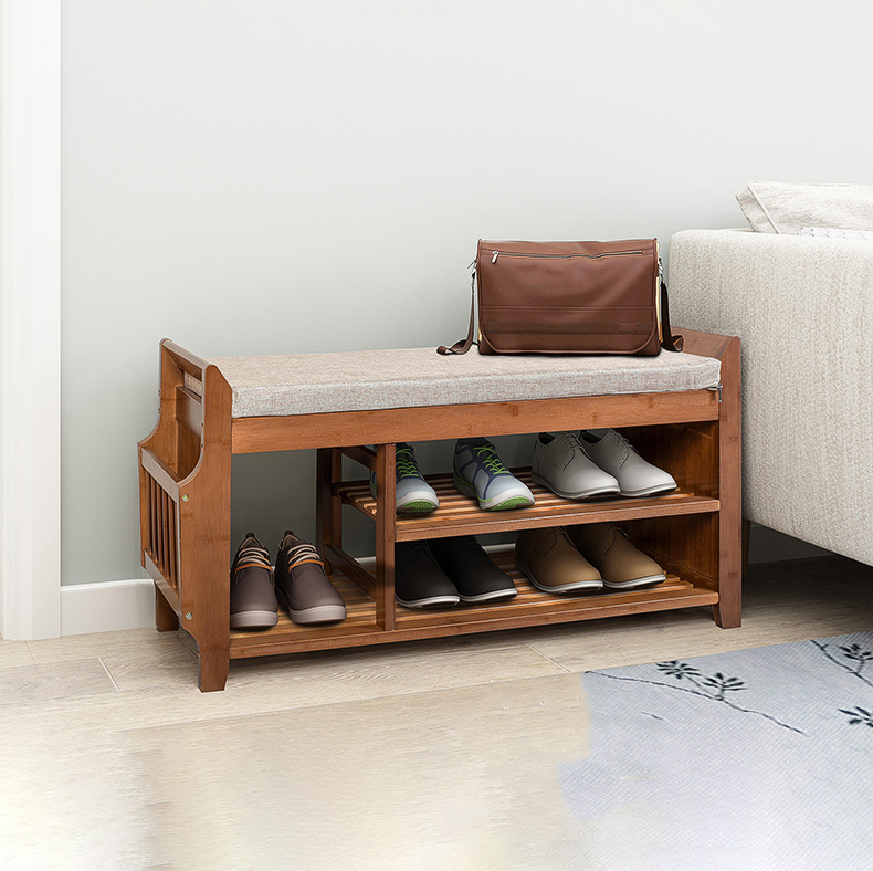 Tủ giày thông minh kệ giày kết hợp ghế ngồi đi giày có đệm và ngăn kéo đựng đồ tiện ích bằng gỗ cao cấp TG38