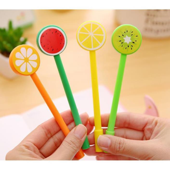 Bút gel nước mực đen hình trái cây nhiều màu