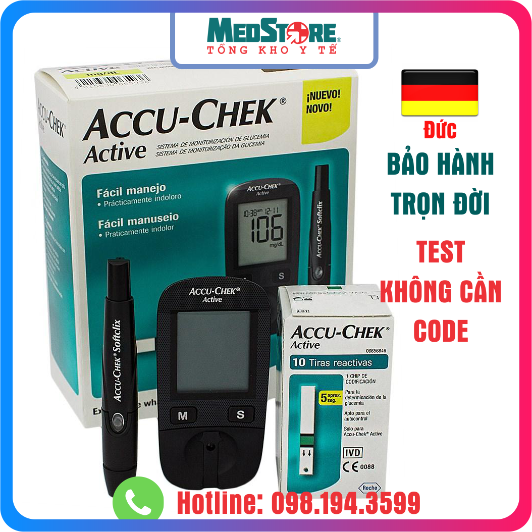 Máy đo đường huyết Accu-Chek Active - TBYT Medstore - Máy đo tiểu đường AccuChek Active