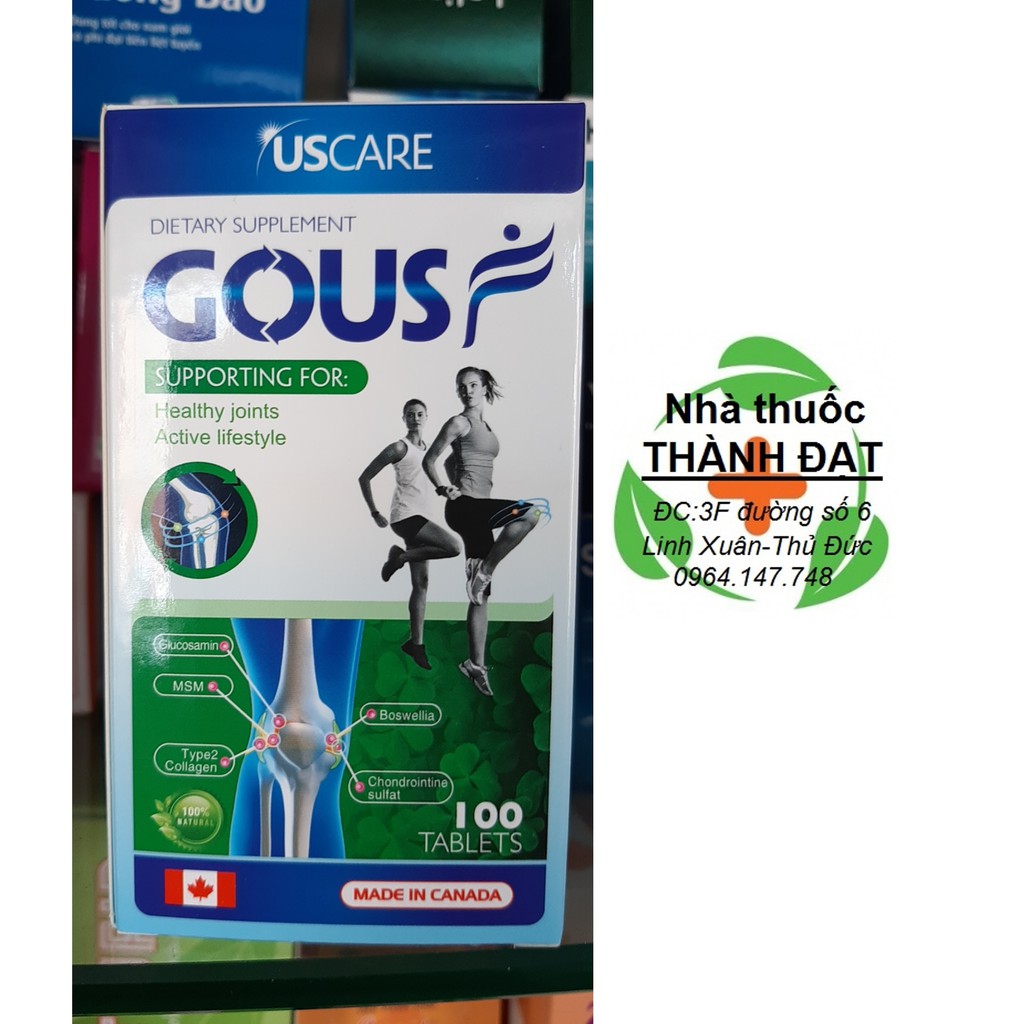 Viên nén gous f lọ 100 viên hỗ trợ xương khớp gousf, bổ sung các vitamin và Calci cho cơ thể, hỗ trợ trẻ tăng trưởng và phát triển khỏe mạnh