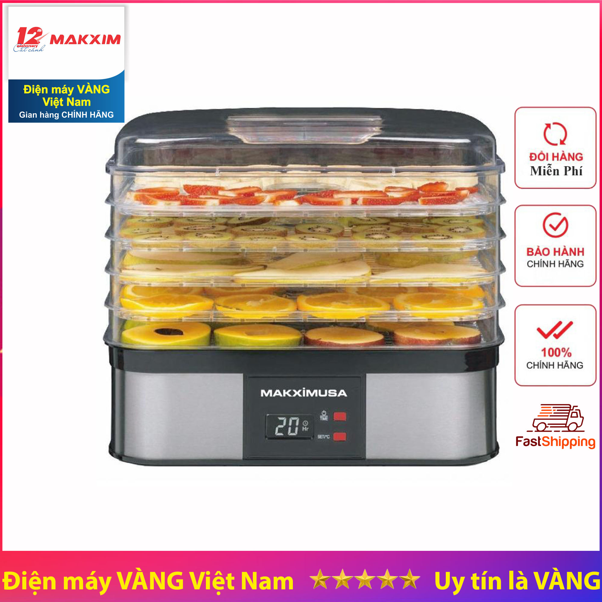 Máy sấy hoa quả Makxim USA MKX-DH-2015