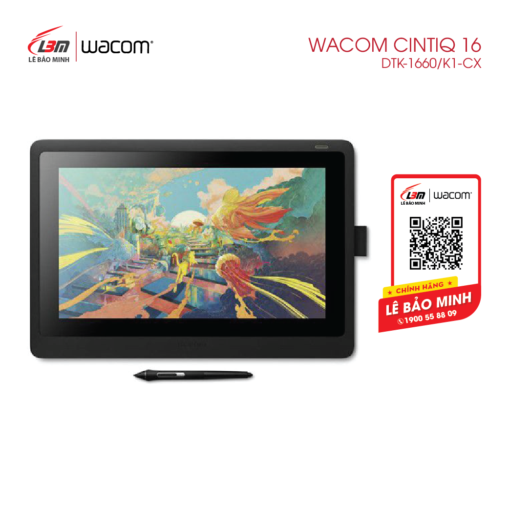 [voucher 9% max 1,5tr]BẢNG VẼ ĐIỆN TỬ HIỆU WACOM CINTIQ 16 DTK-1660/K1-CX
