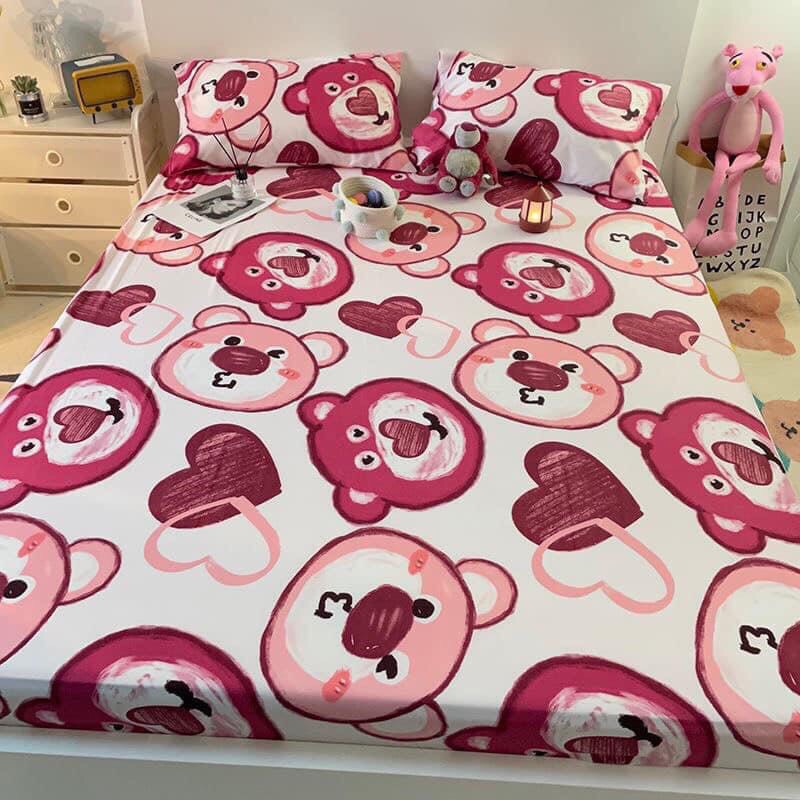 Bộ ga gối cotton poly 3 món 1 ga+ 2 vỏ gối đầu nhiều mẫu