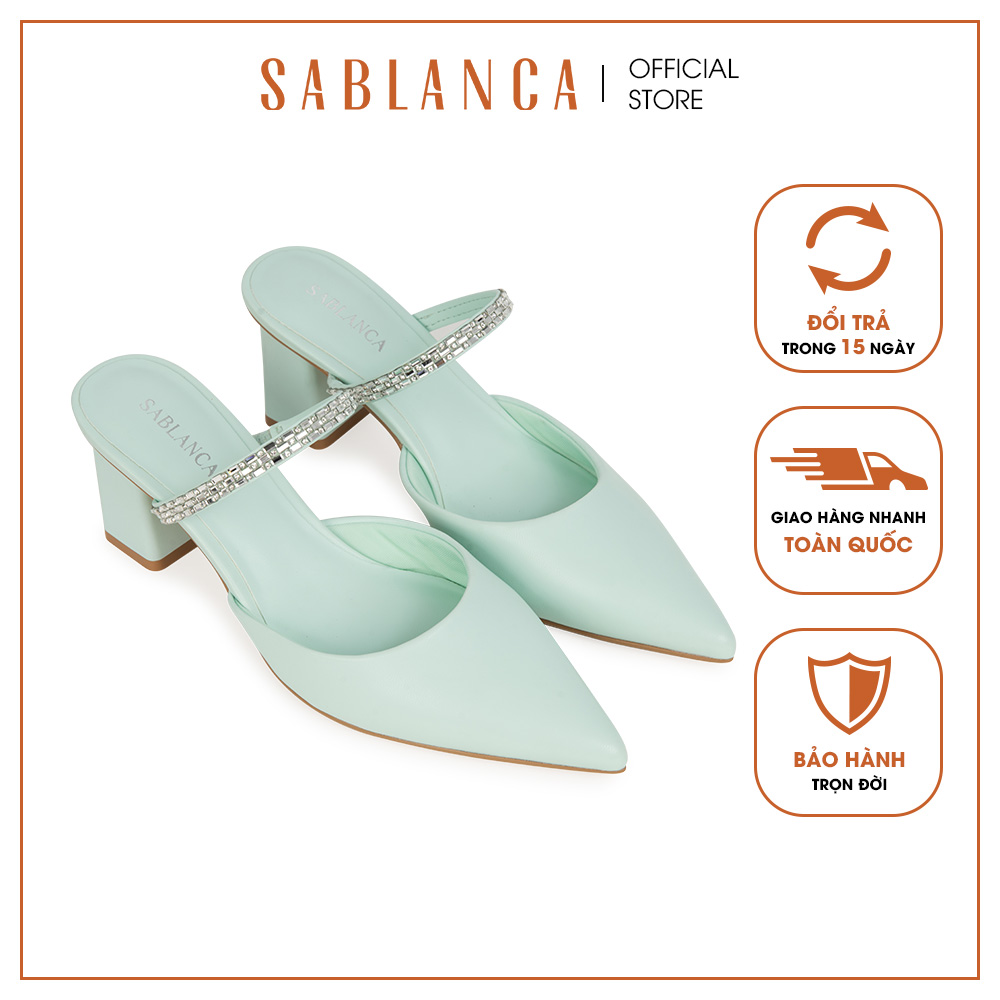 Guốc nữ nhọn kiểu dáng basic đính cườm SABLANCA GN0054