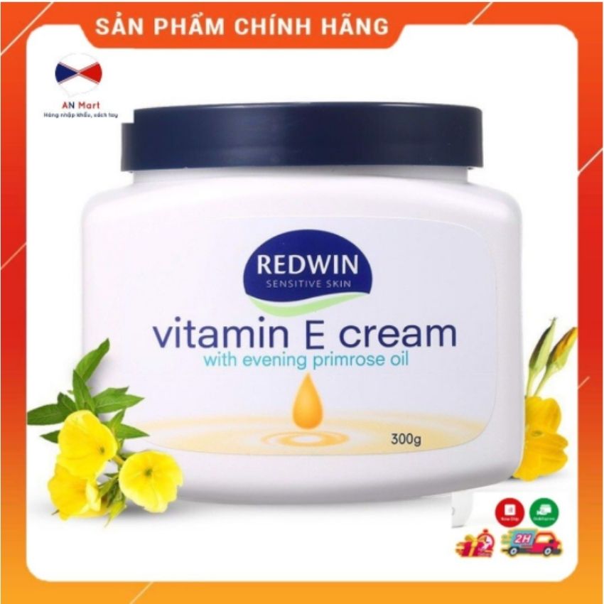 Kem Dưỡng Da Mềm Mịn Redwin Vitamin E Cream With Evening Primrose Oil Hộp 300g Của Úc An Mart Giảm Tình Trạng Khô Ráp, Sần Sùi , Làm Mềm Mịn Da, Phục Hồi Vùng Da ở Khuỷu Tay, Đầu Gối, Gót Chân, Duy Trì Độ Đàn Hồi