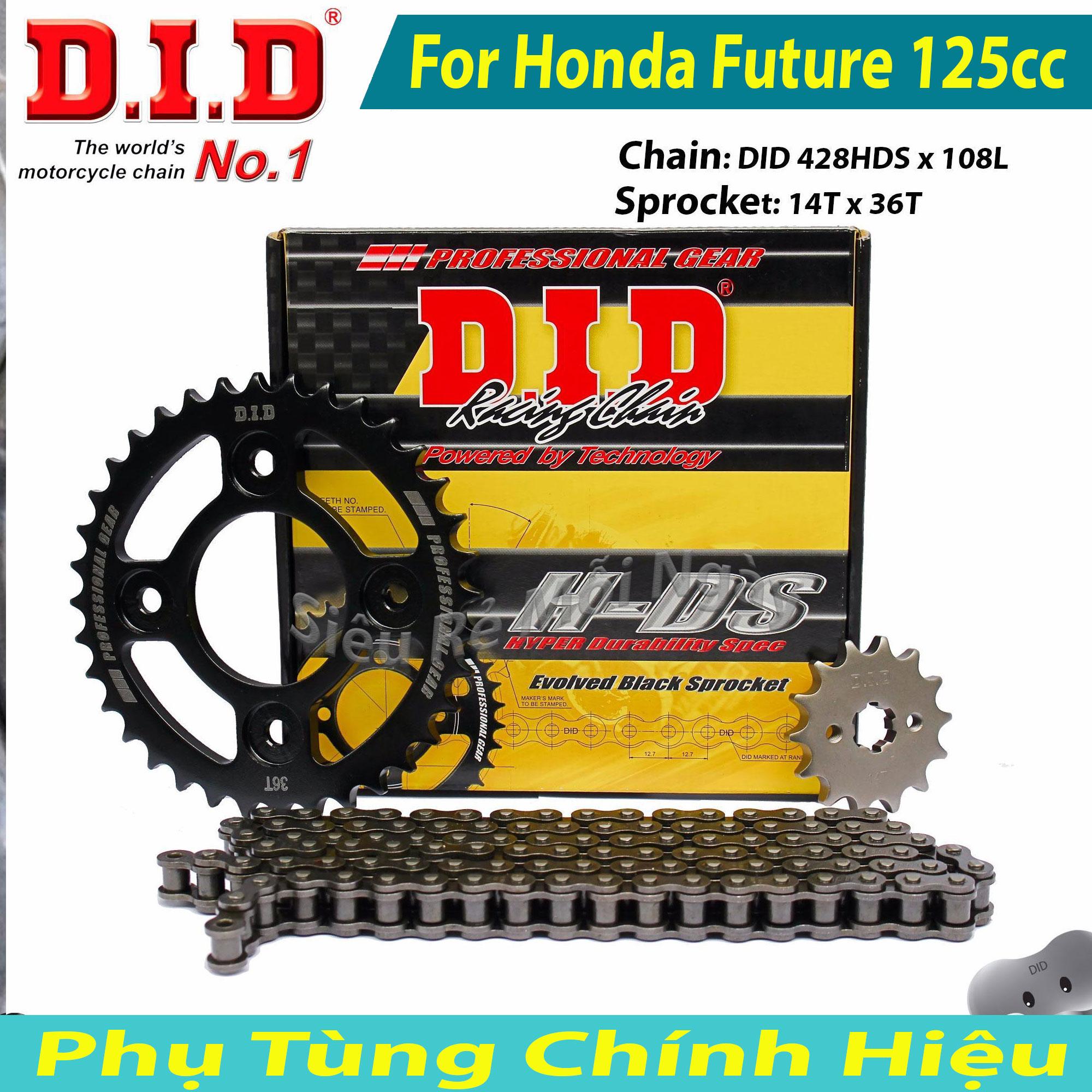 [HCM]Bộ Nhông Sên Dĩa DID Honda Future 125cc Future Fi Sên DID đen 10ly Thái Lan