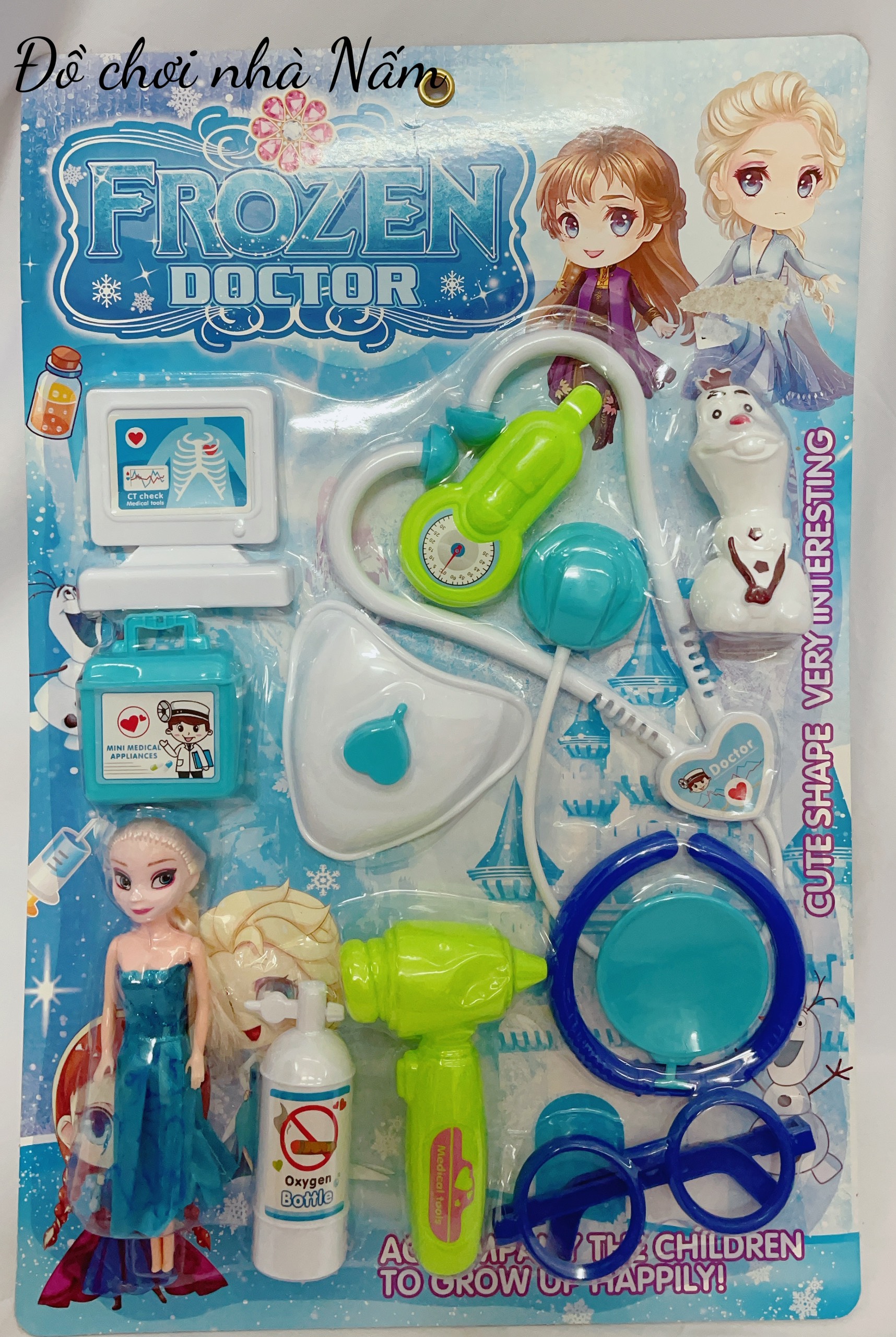 Vĩ đồ chơi bác sĩ hoạt hình công chúa Elsa, Doremon, Mèo Hello Kitty chất liệu nhựa nguyên sinh an toàn cho bé