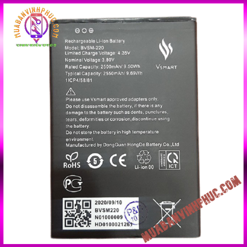 Pin vsmart bee / bvsm-220,dung lượng 2500mah / bảo hành 12 tháng - mbvp.com
