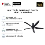 [PRE-ORDER - SẴN HÀNG MIỀN NAM] Quạt Trần Panasonic F-60FEN 5 Cánh Động Cơ DC - Tích Hợp nanoe™ X, Gió Tự Nhiên 1/f Yuragi, ECONAVI Tiết Kiệm Điện