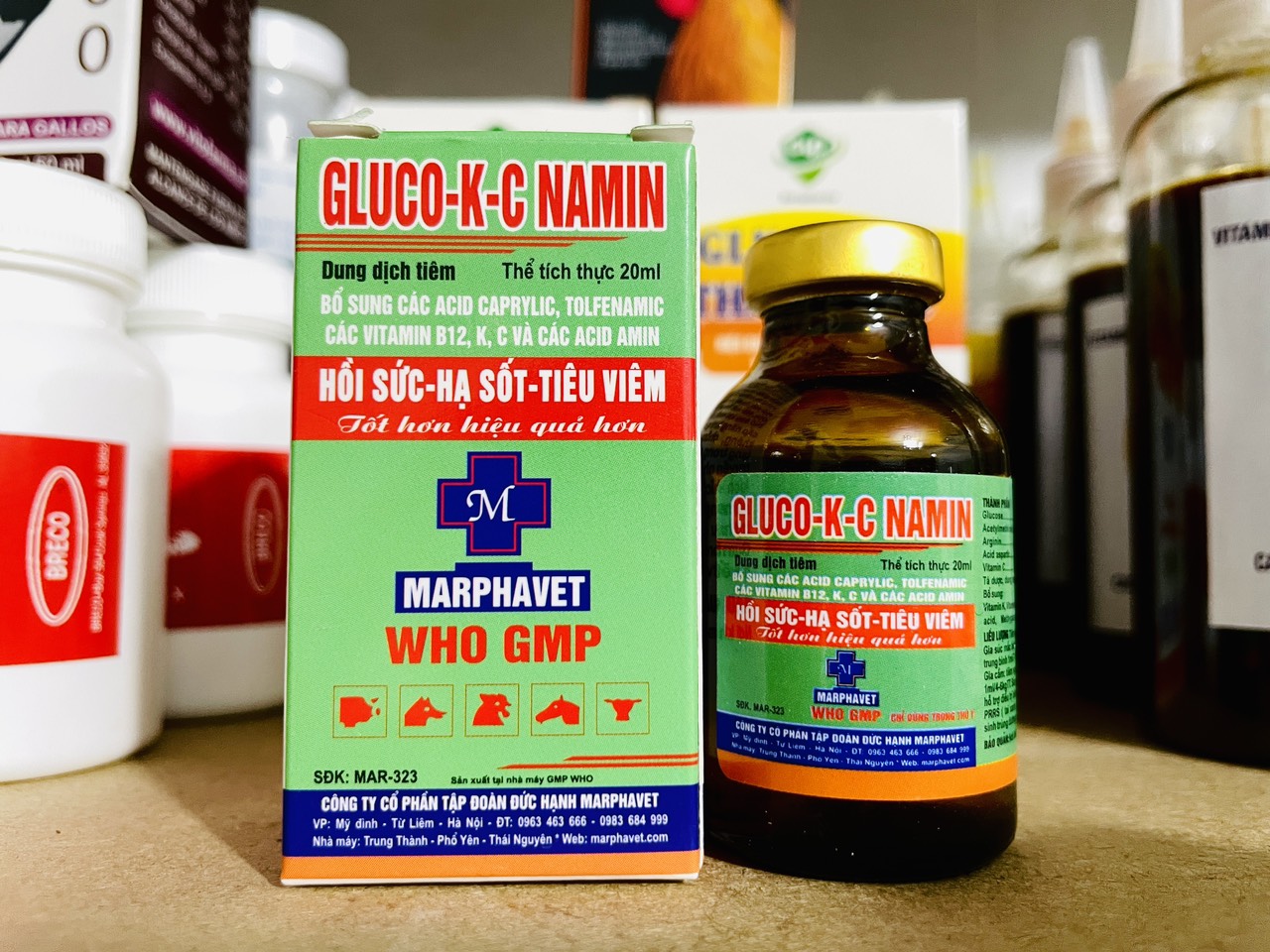 Gluco k c - gluco kc namin 20ml - marphavet - hồi sức, hạ sốt, tiêu viêm trên gia súc, gia cầm