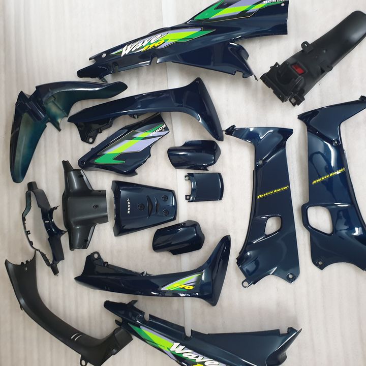 [TẶNG TEM] Dàn áo xe Wave Thái, Wave ZX, Wave Alpha đời từ 2002 đến 2006, nhựa ABS nguyên sinh cao cấp màu XANH NHỚT