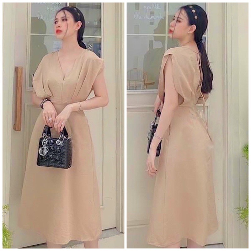 Đầm kem cánh dơi v2
