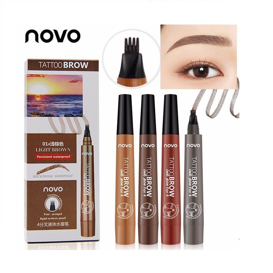 Bút phẩy sợi lông mày khi trang điểm novo 4d không thấm nước, lâu trôi sau khi makeup