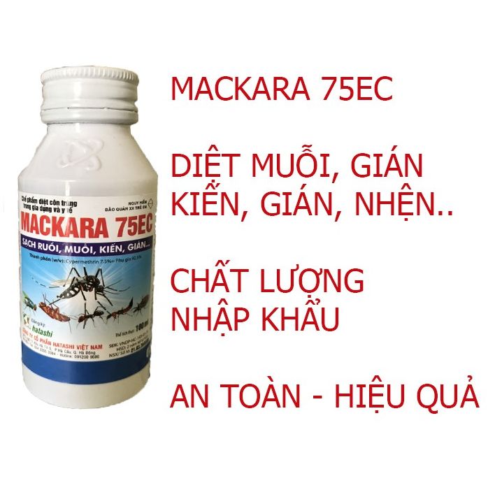 Thuốc xịt muỗi y tế Mackara 75ec chai 100ml diệt muỗi tận gốc hiệu quả diệt muỗi trong nhà thuốc diệt muỗi tiêu chuẩn châu âu