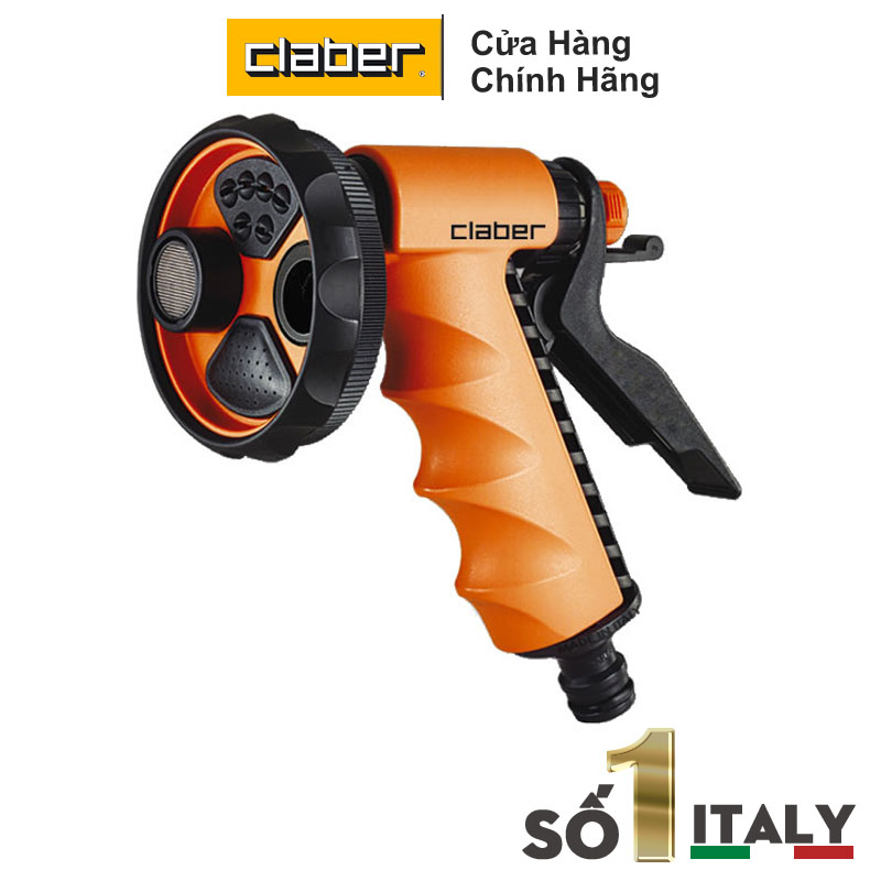 VÒI TƯỚI CÂY ĐA NĂNG 4 CHẾ ĐỘ CLABER ERGO GARDEN 9391, Nhựa ABS, Kết Nối Nhanh (không bao gồm khớp nối), Có Khóa Rảnh Tay