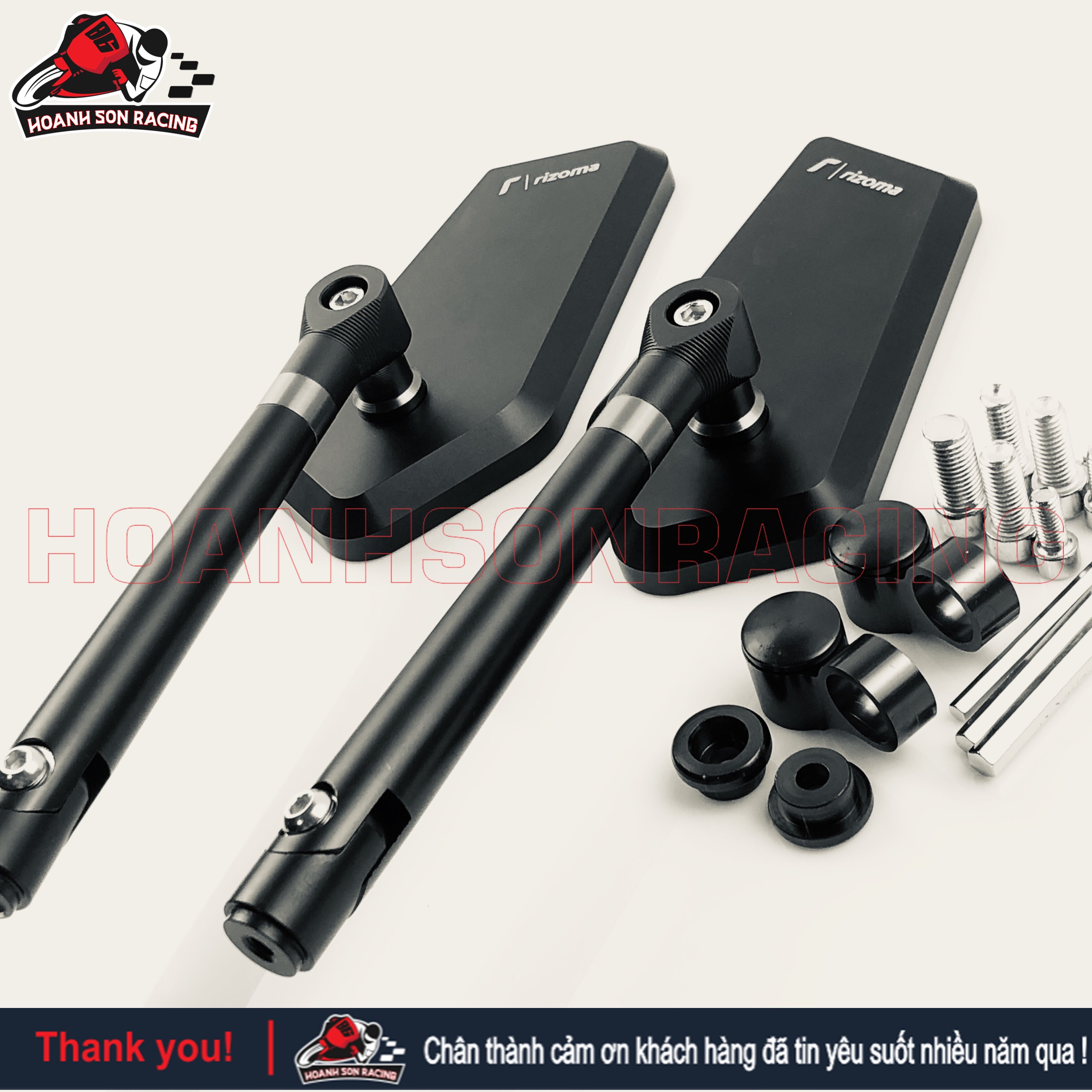 Kiếng chiếu hậu iphone xéo Rizoma (gương xe máy) nhập khẩu fullbox dòng cao cấp gắn cho tất cả các dòng xe hiện nay đầy đủ phụ kiện kèm theo -1 cặp trái và phải (Racing Mall)