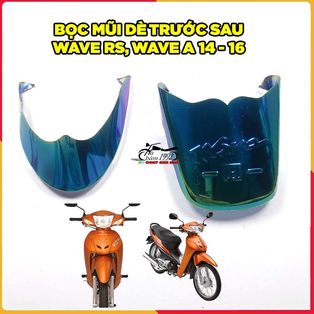 Bộ ốp mỏ dè wave rs, wave a 14 xi 7 màu và inox - 16 2019 - 2022, bọc mõm dè xe wave rs, wave a 14 - 16