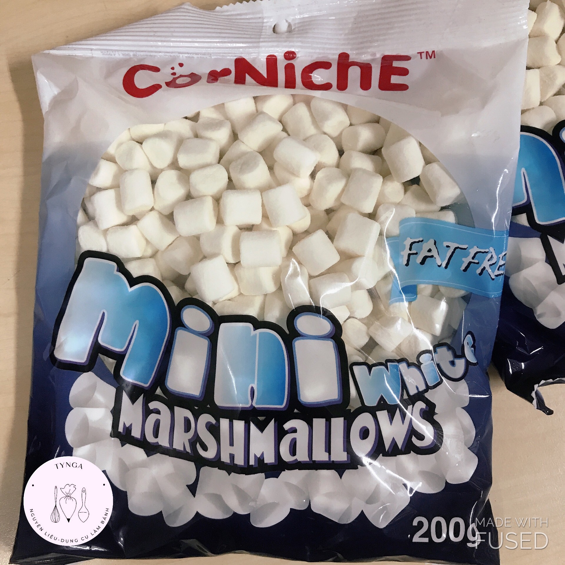 Kẹo dẻo trắng mini marshmallow CorNiche 200g