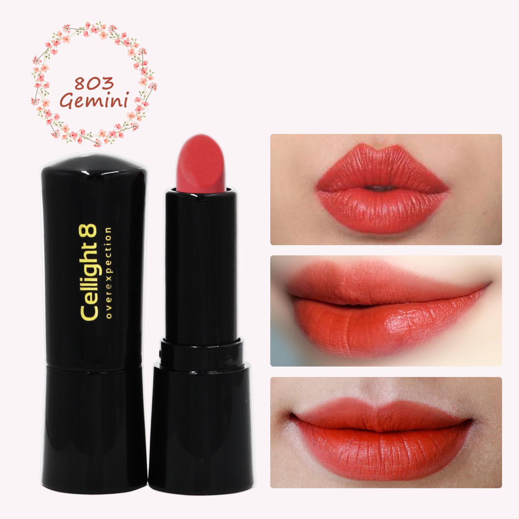 803 - Gemini - Đỏ Tươi -  Son môi mini thiên nhiên không chì Cellight 8 Eco Lipstick  (2g)