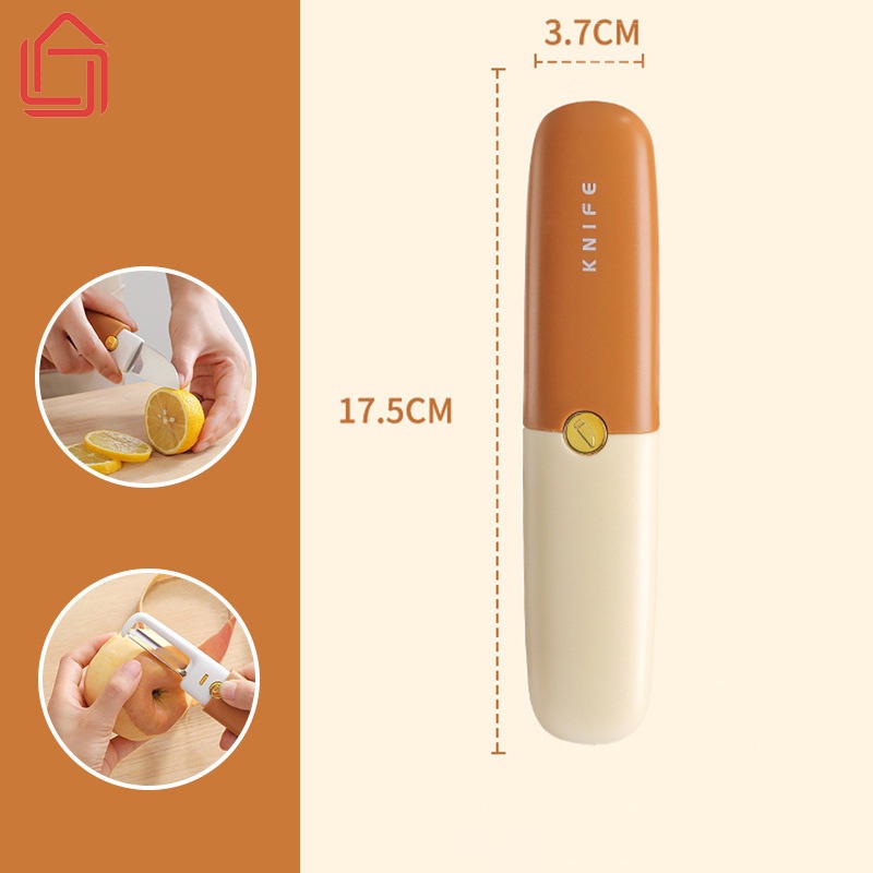 Dao gọt hoa quả mini hai đầu chất liệu thép không gỉ, có thể bỏ túi tiện lợi
