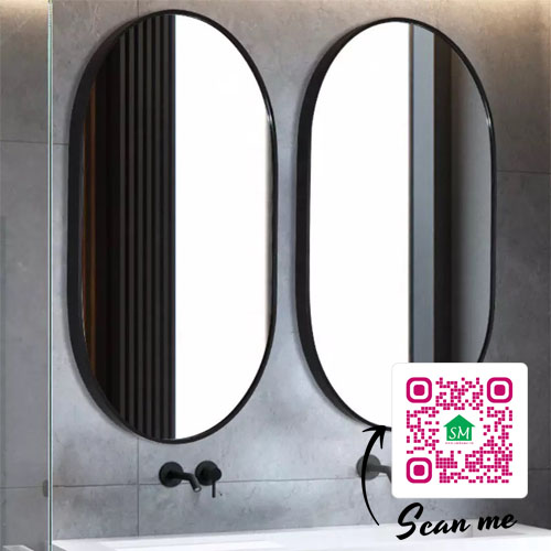 [HCM]Gương treo tường hình nhộng SMHome GTT04 khung nhôm (kích thước 600 x 900mm)