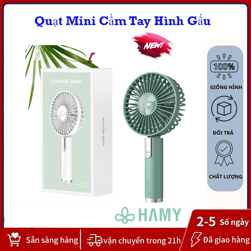 Quạt tích điện mini, quạt cầm tay để bàn gấp gọn, 3 tốc độ gió,quạt sạc mini fan tích điện cầm tay có chân đế để bàn tiện lợi