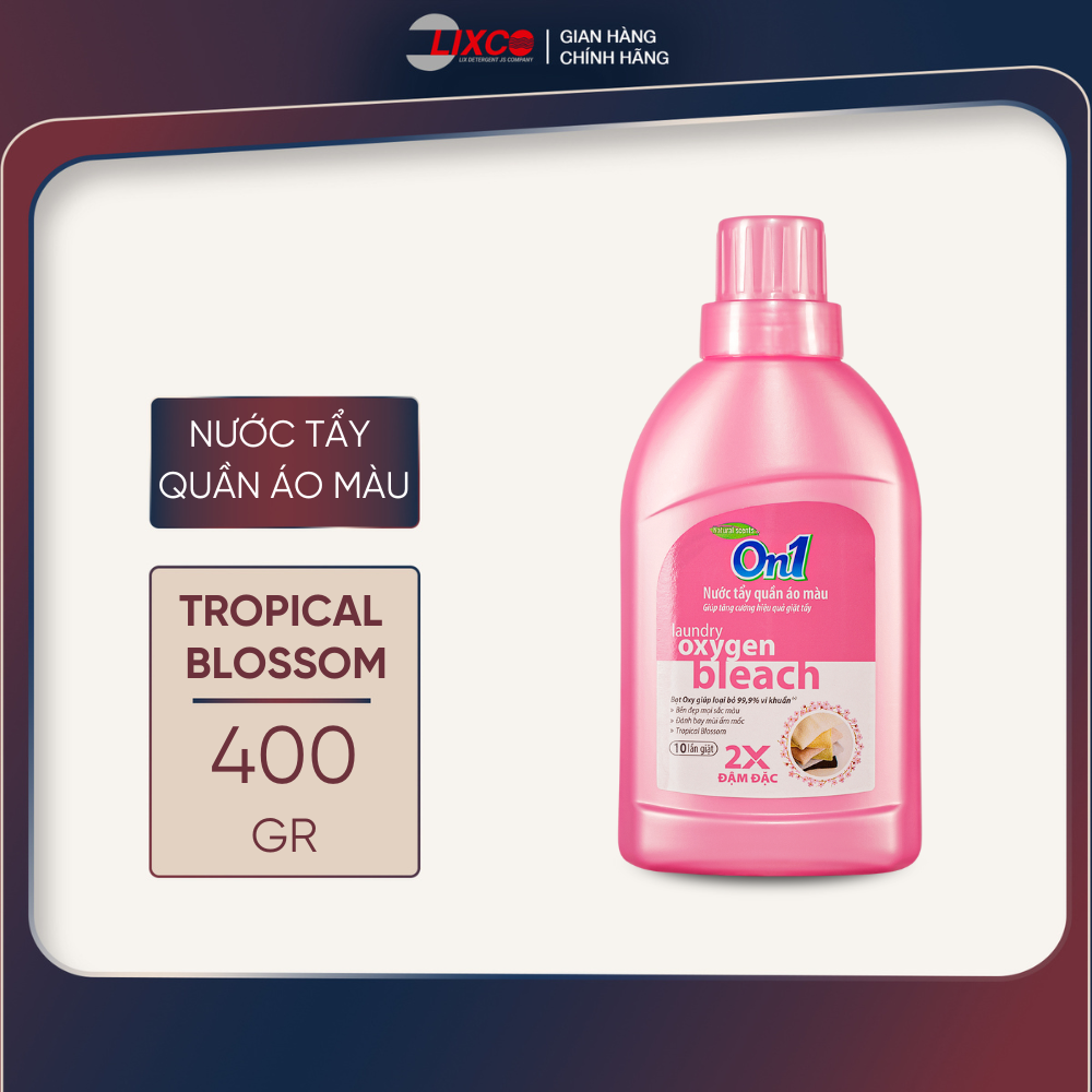 Nước tẩy quần áo màu On1 hương Tropical Blossom 400g N7602 khử mùi hôi ẩm mốc lưu hương thơm mát - Lixco Việt Nam