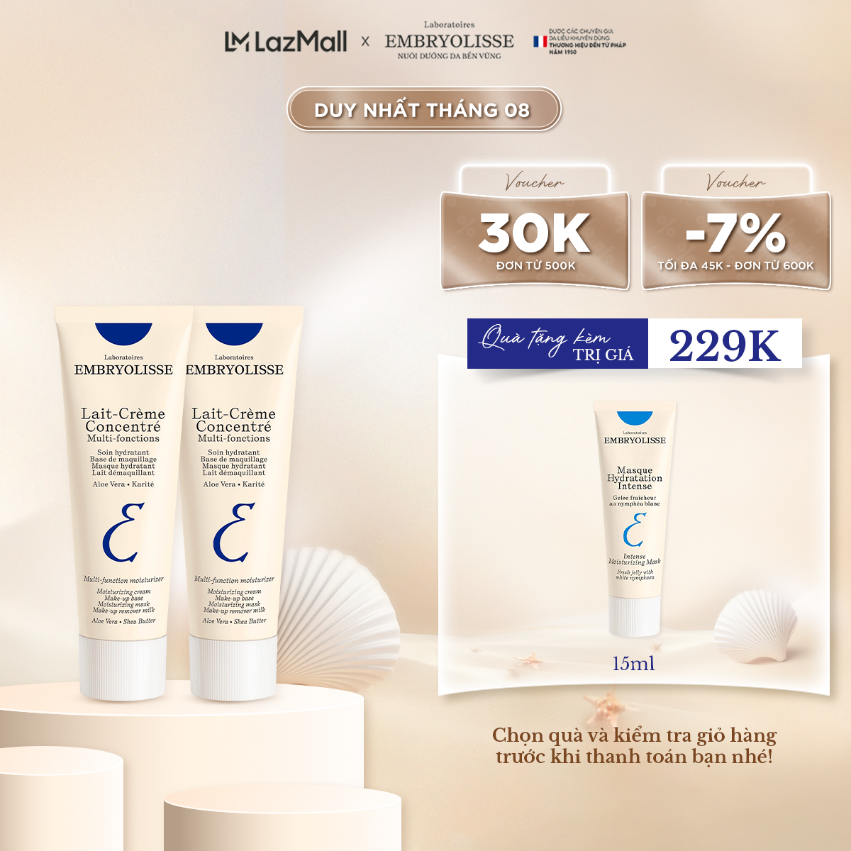 Combo 2 Kem Dưỡng Ẩm Phục Hồi Embryolisse Lait Creme Concentre 30ml - Dưỡng Ẩm Da Đa Năng 6in1