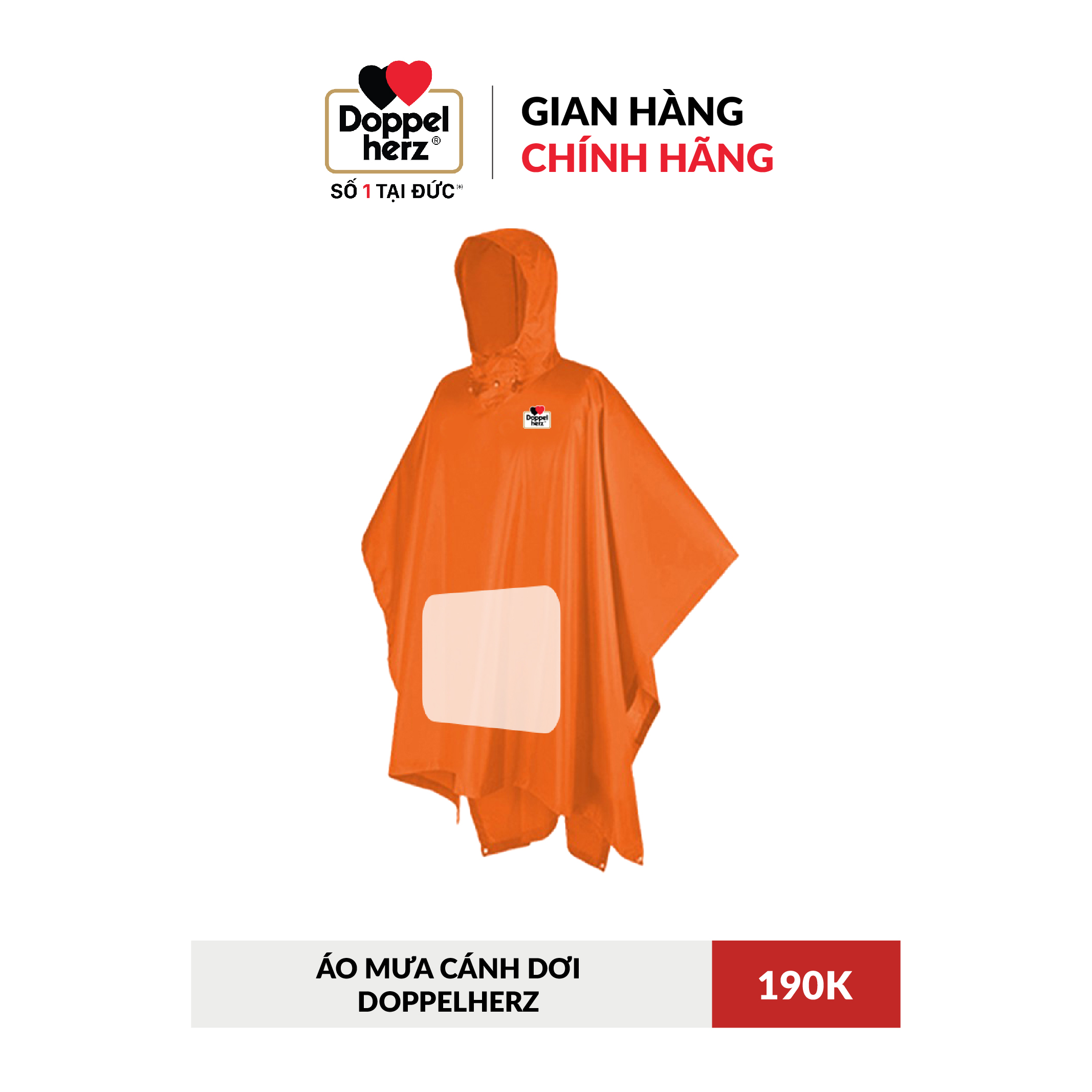 Áo mưa Doppelherz cánh dơi màu cam