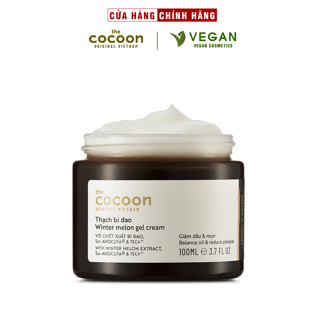 Thạch Bí Đao cocoon kem dưỡng ẩm cấp ẩm và ngừa mụn 100ml - 100% VEGAN - Mỹ phẩm thuần chay